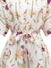 Multicolor 1950s Floral Lapel Batwing Sleeve Romper