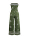 Green 1970s Wide-Legs Bohemian Bandeau Jumpsuit