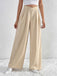 1930s Solid Cross Pleated Straight Pants