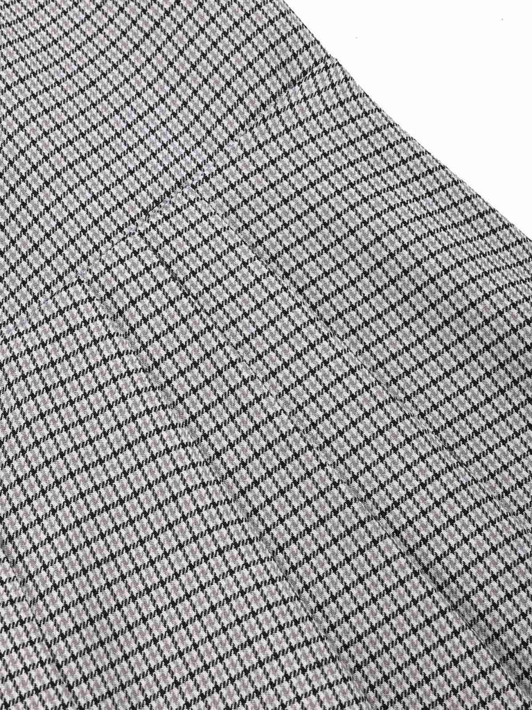 [Pre-Sale] 2PCS 1950s Black Blouse & Gray Pin Check Suspender Skirt