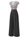 [Pre-Sale] Gray 1950s Fish Patchwork Buttoned Jumpsuit
