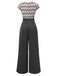 [Pre-Sale] Gray 1950s Fish Patchwork Buttoned Jumpsuit