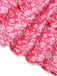 Peach Pink 1960s Smocked Floral Halter Dress