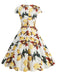 Yellow 1950s Surplice V-Neck Lemon Dress