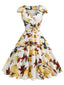 Yellow 1950s Surplice V-Neck Lemon Dress