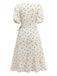 White 1940s Ditsy Floral Cotton Wrap Dress
