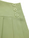 2PCS 1960s Solid Buttons Vest & Pleated Skirt