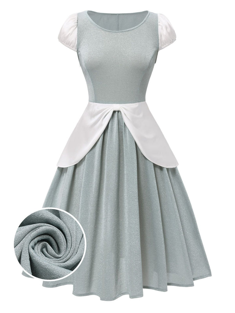 [Pre-Sale] Blue Grey 1950s Glitter Patchwork Princess Style Dress