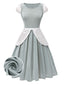 [Pre-Sale] Blue Grey 1950s Glitter Patchwork Princess Style Dress