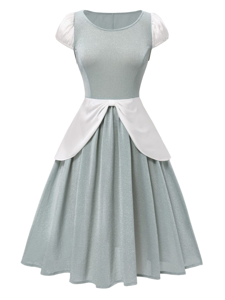 [Pre-Sale] Blue Grey 1950s Glitter Patchwork Princess Style Dress