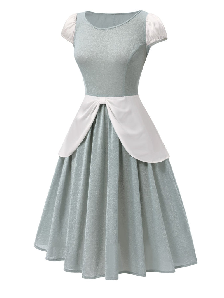 [Pre-Sale] Blue Grey 1950s Glitter Patchwork Princess Style Dress