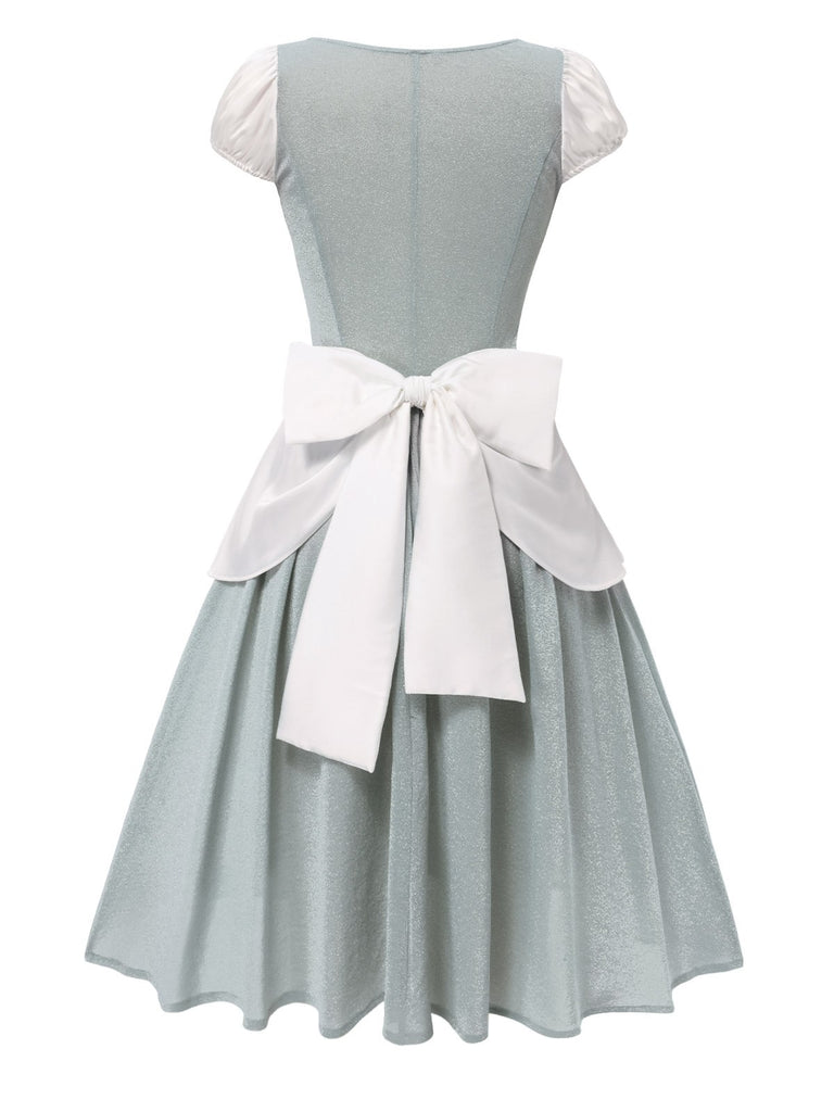 [Pre-Sale] Blue Grey 1950s Glitter Patchwork Princess Style Dress