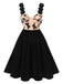 [Pre-Sale] Beige & Black 1950s Lace Butterfly Corset Lace-Up Dress