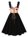 [Pre-Sale] Beige & Black 1950s Lace Butterfly Corset Lace-Up Dress