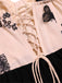 [Pre-Sale] Beige & Black 1950s Lace Butterfly Corset Lace-Up Dress