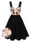 [Pre-Sale] Beige & Black 1950s Lace Butterfly Corset Lace-Up Dress