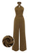 [Pre-Sale] 1950s Solid Cross-Halter Belted Jumpsuit