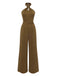 [Pre-Sale] 1950s Solid Cross-Halter Belted Jumpsuit