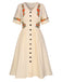 [Pre-Sale] [Plus Size] Pure Cotton Beige 1940s V-Neck Floral Dress