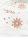 1930s Embroidered Floral Deep V-Neck Textured Dress
