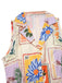 Multicolor 1960s Notched Collar Floral Stamp Dress