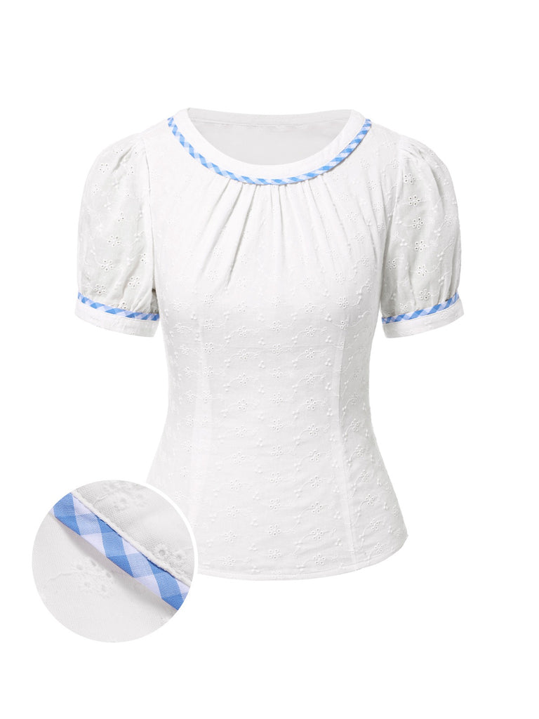 [Pre-Sale] 2PCS 1950s Cotton Gingham Plaid Top & Suspender Dress