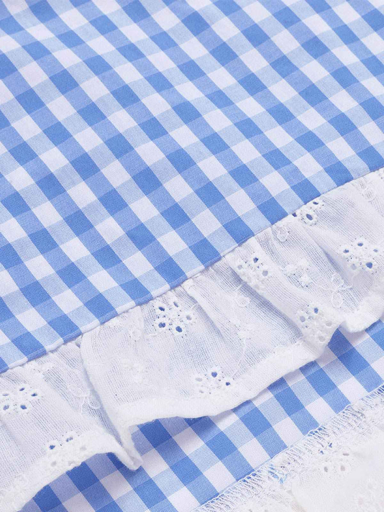 [Pre-Sale] 2PCS 1950s Cotton Gingham Plaid Top & Suspender Dress