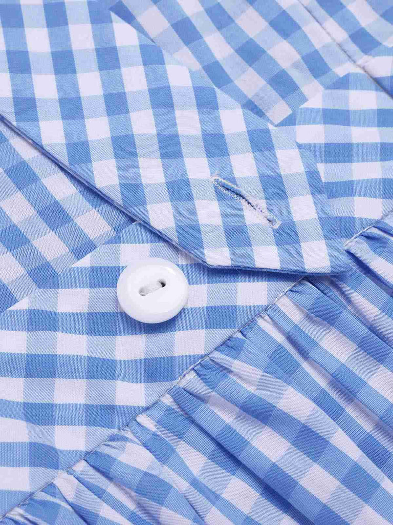 [Pre-Sale] 2PCS 1950s Cotton Gingham Plaid Top & Suspender Dress