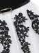 [Pre-Sale] Black & White 1950s V-Neck Embroidered Mesh Patchwork Dress