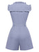 [Pre-Sale] Blue 1940s Cotton Pinstripe Ruffled Sleeveless Romper