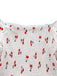 White 1950s Cherry Puff Sleeve Smocked Dress