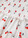 White 1950s Cherry Puff Sleeve Smocked Dress