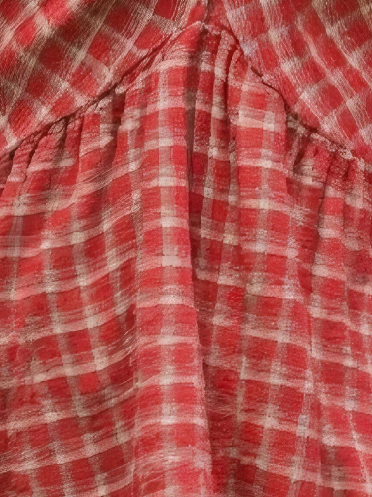 Red 1940s Plaid Twist Babydoll Camisole