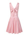 [Pre-Sale] Light Pink 1920s Satin Square Neck Back Bow Dress