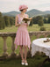 [Pre-Sale] Light Pink 1920s Satin Square Neck Back Bow Dress