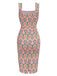 [Pre-Sale] 1960s Rainbow Irregular Wide Strap Pencil Dress