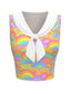 [Pre-Sale] 1960s Rainbow Sleeveless Tie Neck Blouse