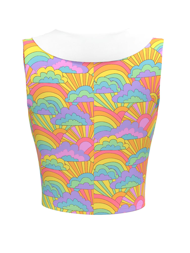 [Pre-Sale] 1960s Rainbow Sleeveless Tie Neck Blouse