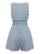 1950s Cotton Lace Patchwork Gingham Plaid Romper