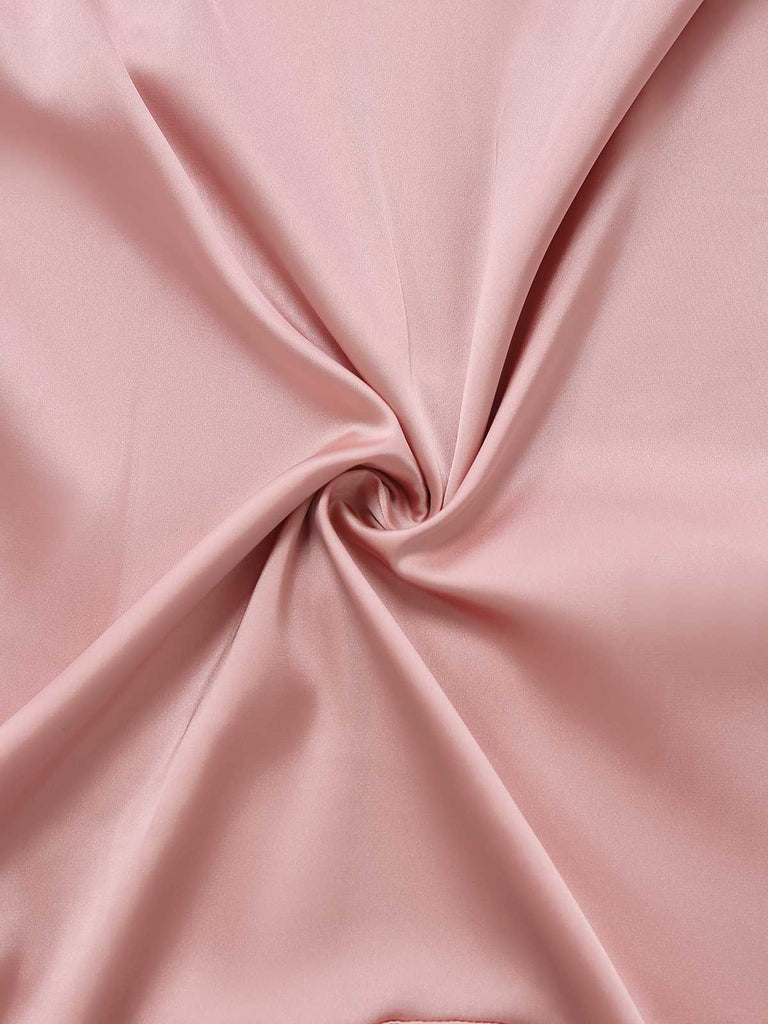 Pink 1930s Strap Lace Ruffles Satin Mermaid Dress