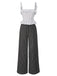 [Pre-Sale] 1960s Strap Contrast Polka Dots Ruffles Jumpsuit