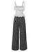 [Pre-Sale] 1960s Strap Contrast Polka Dots Ruffles Jumpsuit