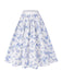 [Pre-Sale] Blue 1950s Blue & White Porcelain Floral Skirt