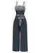 [Pre-Sale] Black 1950s Rose Plaid Lace-Up Jumpsuit