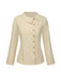 Cream 1930s Cotton Buttons Solid Blouse