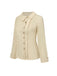 Cream 1930s Cotton Buttons Solid Blouse