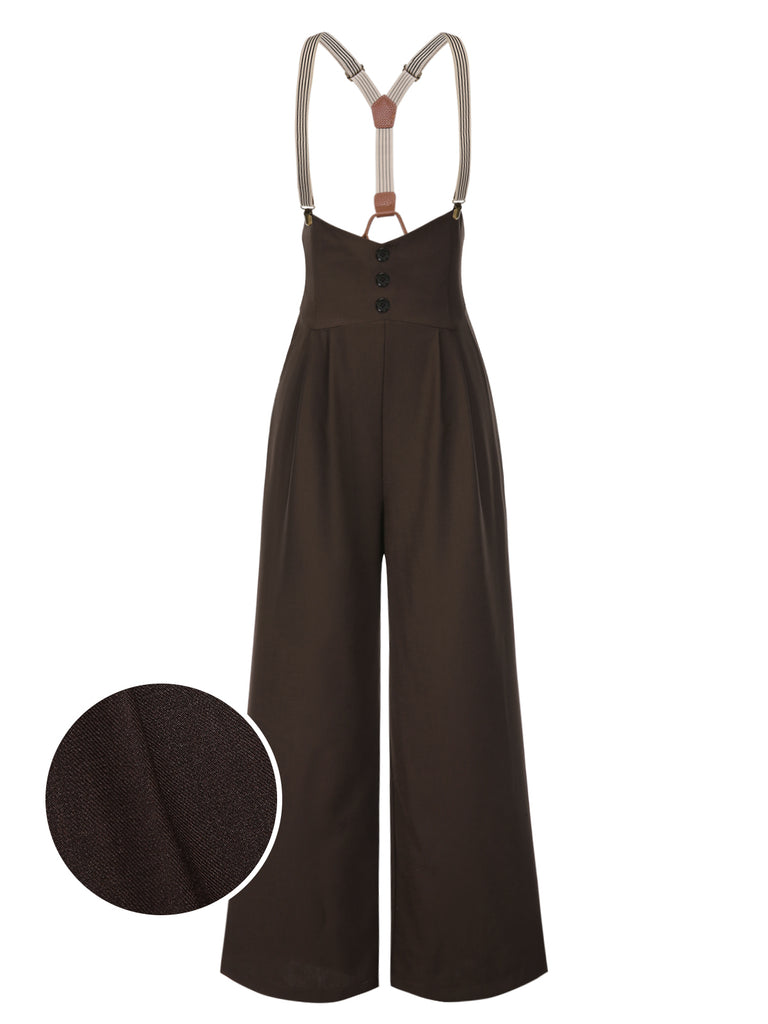 [Pre-Sale] Dark Blue 1950s Button Suspender Pants