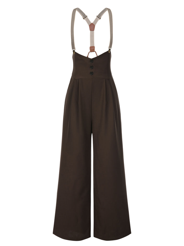 [Pre-Sale] Dark Blue 1950s Button Suspender Pants