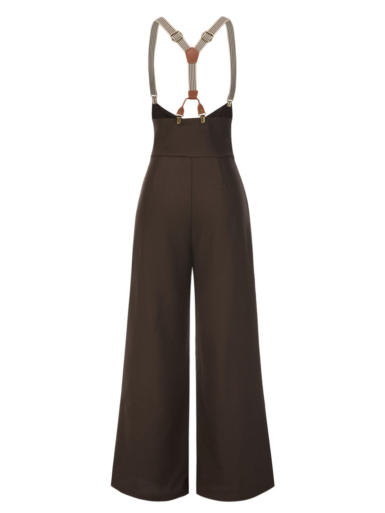 [Pre-Sale] Dark Blue 1950s Button Suspender Pants