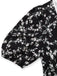 Black 1940s V-Neck Puff Ditsy Floral Dress